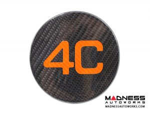 Alfa Romeo 4C Carbon Fiber Fuel Door - 4C Logo in Orange